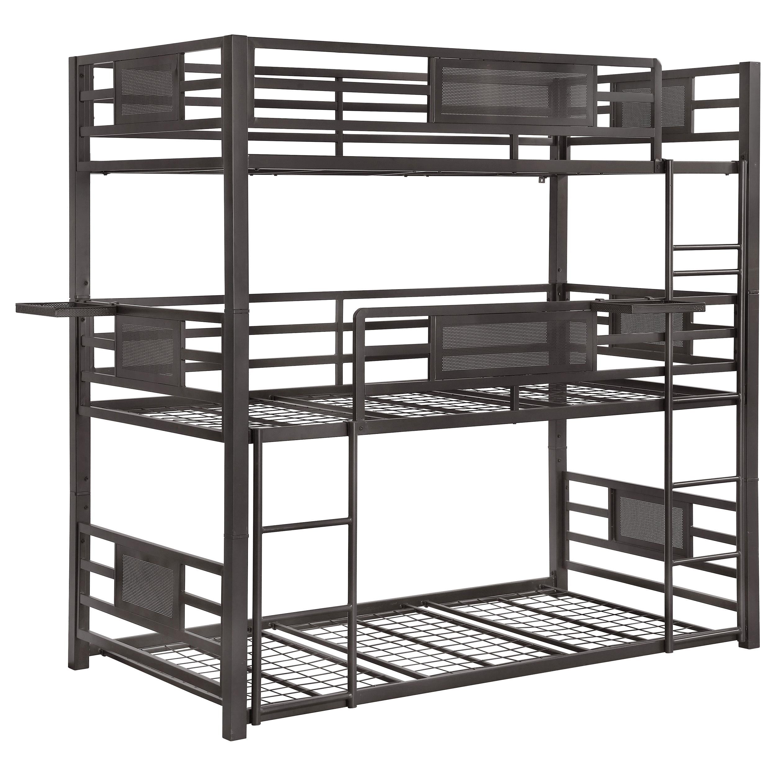 Coaster Furniture Rogen 460394T Metal Twin Triple Bunk Bed - Dark Bronze IMAGE 1